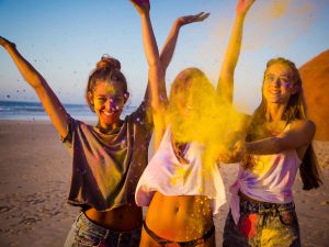 color powder beach party